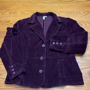 Dark Plum Eggplant Purple Corduroy Blazer Jacket XL
